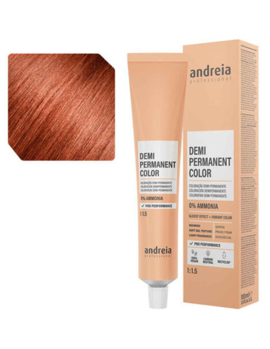 Andreia Coloração Demi Permanent Color 7.45 Louro Médio Laranja Vermelho 100ml