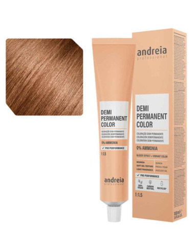 Andreia Coloração Demi Permanent Color 7.74 Louro Médio Tabaco Laranja 100ml