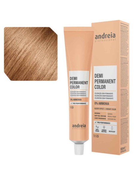 Andreia Coloração Demi Permanent Color 8.34 Louro Claro Dourado Laranja 100ml