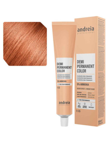 Andreia Coloração Demi Permanent Color 8.44 Louro Claro Laranja Intenso 100ml
