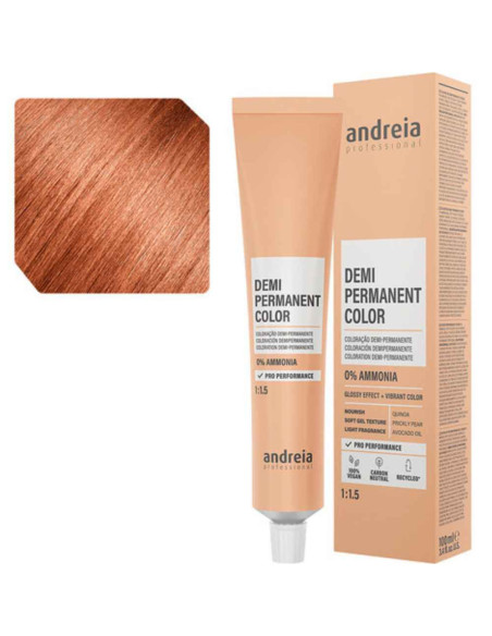 Andreia Coloração Demi Permanent Color 8.44 Louro Claro Laranja Intenso 100ml