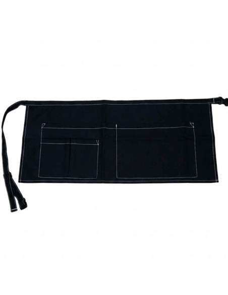 Avental de Cintura Profissional Preto – Tamanho Ajustável com Bolsos