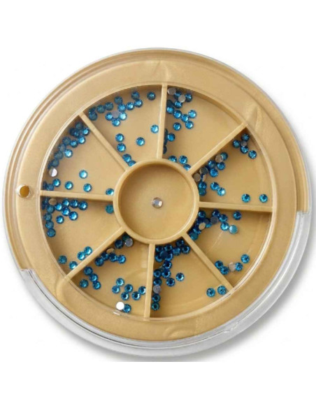 Carrossel Art Nail Tachas Azul Pequenas