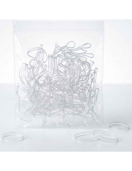 Elásticos de Borracha Transparentes para Cabelo e Penteados