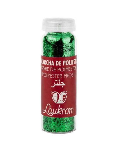 Glitter De Poliéster Laukrom 8g Cor Verde