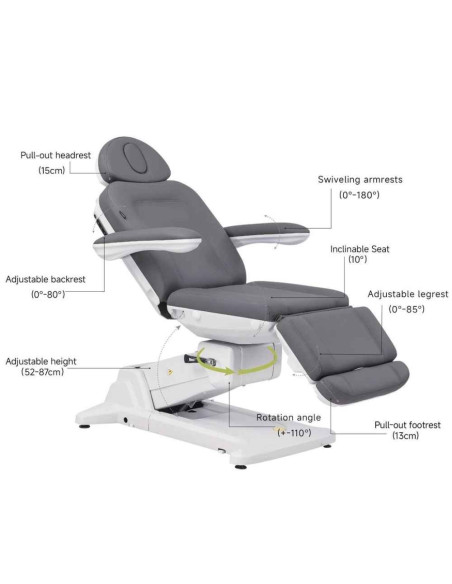 Cadeira Estética Elétrica Weelko SIMUS 4 Motores Cinza
