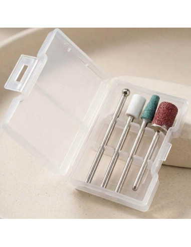 Kit de Brocas para Polimento e Manicure – 4 Peças com Estojo