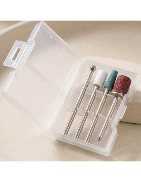 Kit de Brocas para Polimento e Manicure – 4 Peças com Estojo
