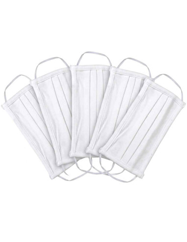 Pack 5 Máscaras Sociais Reutilizáveis – Cor Branca