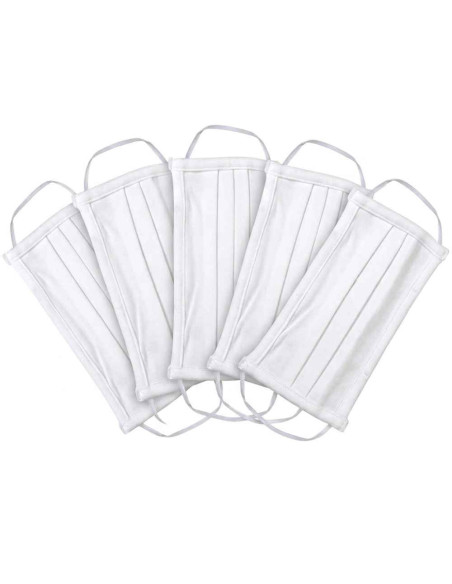 Pack 5 Máscaras Sociais Reutilizáveis – Cor Branca