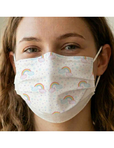 Máscara de Proteção Facial para Criança – Padrão Nuvens