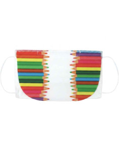 Máscara de Proteção Facial Infantil – Lápis Coloridos