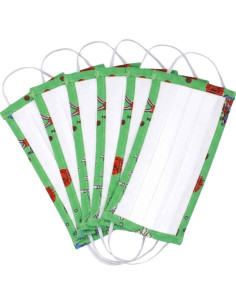 Pack 5 Máscaras Sociais Reutilizáveis Kids – Padrão Doodle