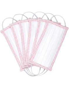 Pack 5 Máscaras Sociais Reutilizáveis Kids – Padrão Rosa