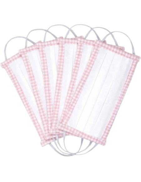 Pack 5 Máscaras Sociais Reutilizáveis Kids – Padrão Rosa