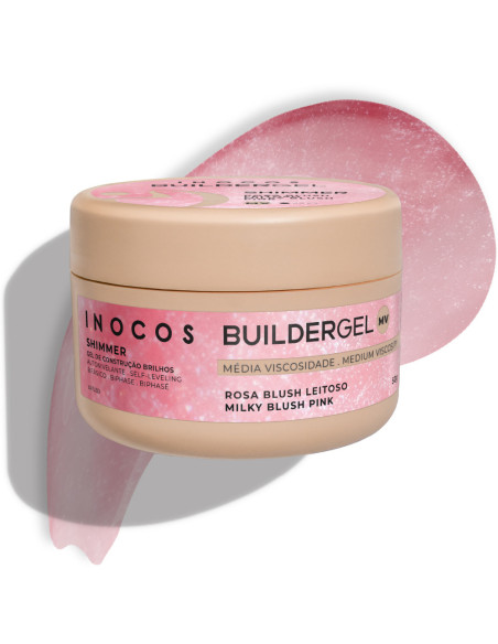 Inocos Shimmer Gel Construção Rosa Blush Leitoso 50g