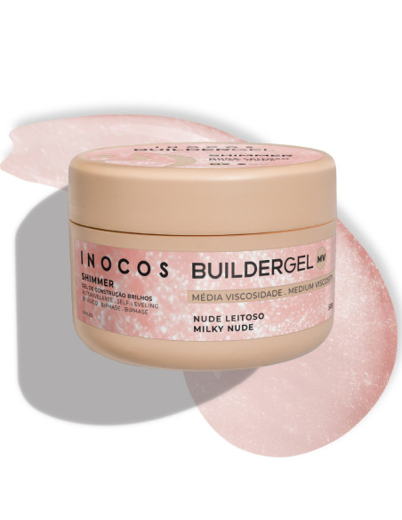 Inocos Shimmer Gel Construção Nude Leitoso 50g
