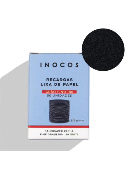 Recargas de Lixa de Papel Grão Fino para Disco de Pedicure Inocos 50 Unidades