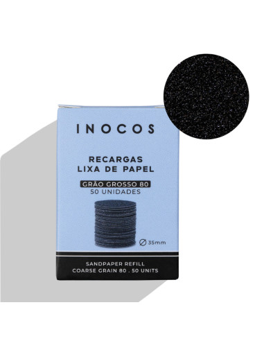 Recargas de Lixa Grão Grosso para Pedicure Inocos 50 Unidades