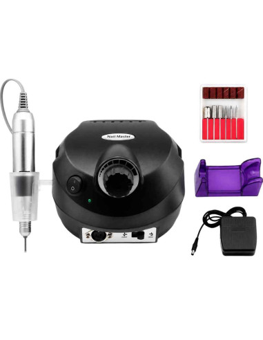 Micromotor para Unhas 30000 RPM Preto – Fresa Profissional Manicure e Pedicure