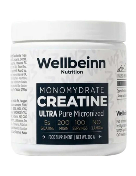 Creatina Monohidratada Wellbeinn Ultra Pura 200 Mesh Neutra 300 g