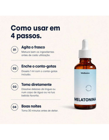 Melatonina Líquida Sublingual Wellbeinn com Vitamina B6 50 ml