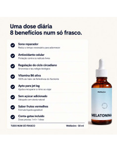 Melatonina Líquida Sublingual Wellbeinn com Vitamina B6 50 ml 2