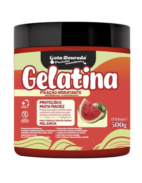 Gota Dourada Gelatina Capilar Melancia Fixação Hidratante 500g