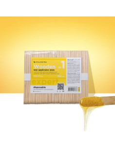 STALEKS PRO Espátula de Madeira para Cera EXPERT 150 × 17 mm – 100 Un. 2