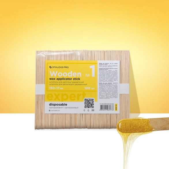 STALEKS PRO Espátula de Madeira para Cera EXPERT 150 × 17 mm – 100 Un.