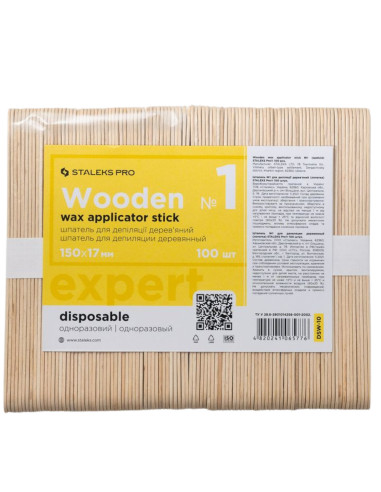 STALEKS PRO Espátula de Madeira para Cera EXPERT 150 × 17 mm – 100 Un.