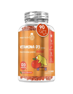 MAXMEDIX Gominhas de Vitamina D3 para Crianças 1000 UI – 120 Gomas