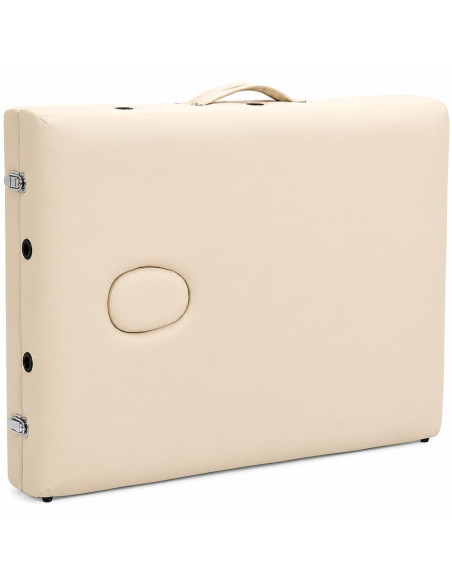 Marquesa de Massagem Portátil Dobrável em Alumínio – Creme