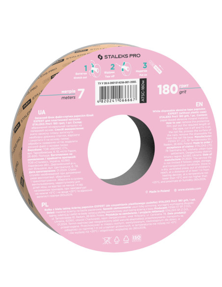 STALEKS PRO Recarga Fita Abrasiva PAPMAM EXPERT White 180 Grit – 7 m