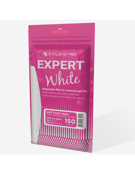 STALEKS PRO EXPERT 40 Lima Adesiva Descartável Meia Lua 150 Grit – 30 Un.