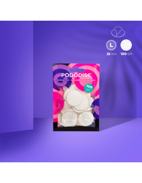 STALEKS PRO PODODISC L EXPERT Lima Adesiva Descartável 100 Grit – 50 Un.
