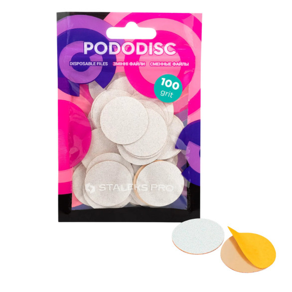 STALEKS PRO PODODISC L EXPERT Lima Adesiva Descartável 100 Grit – 50 Un.