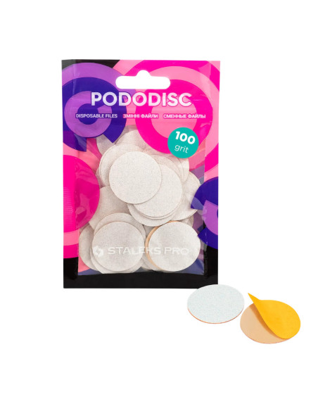 STALEKS PRO PODODISC L EXPERT Lima Adesiva Descartável 100 Grit – 50 Un.