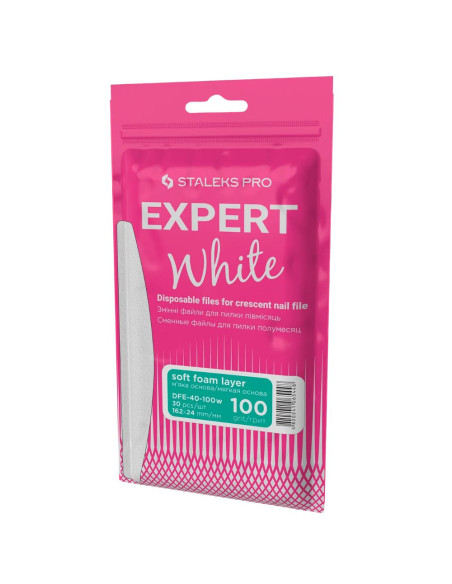 STALEKS EXPERT 40 Lixas Adesivas Substituíveis Meia-Lua 100 Grit – 30 Unidades