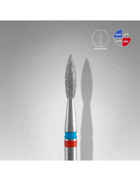 STALEKS EXPERT Fresa Diamantada DUO Chama Vermelha-Azul 2,1 mm – Parte Operacional 8 mm