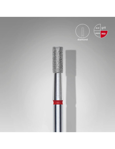 STALEKS EXPERT Fresa Diamantada Cilíndrica Vermelha 2,5 mm – Parte Operacional 6 mm