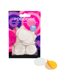 STALEKS PRO PODODISC L EXPERT Lima Adesiva Descartável 80 Grit – 50 Un.