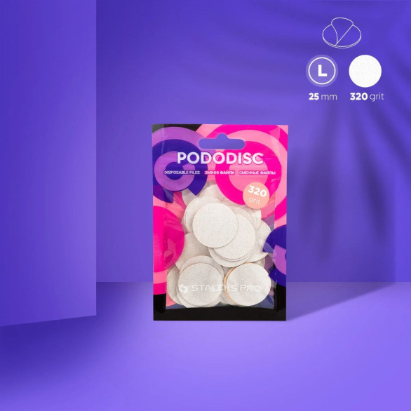 STALEKS PRO PODODISC L EXPERT Lima Adesiva Descartável 320 Grit – 50 Un.