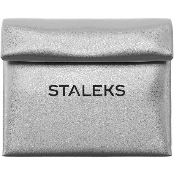 STALEKS Estojo Cosmético Prateado em Ecopele – Tamanho L