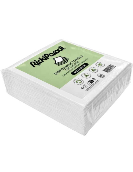 Ricki Parodi Toalhas Descartáveis de Celulose Biodegradável 40 x 40 cm – 50 Unidades
