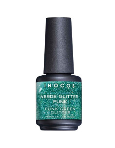 Verniz Gel Verde Glitter Funk 15ml - Festival de Verão INOCOS