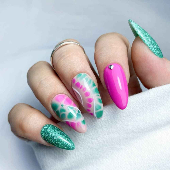 Verniz Gel Verde Glitter Funk 15ml - Festival de Verão INOCOS