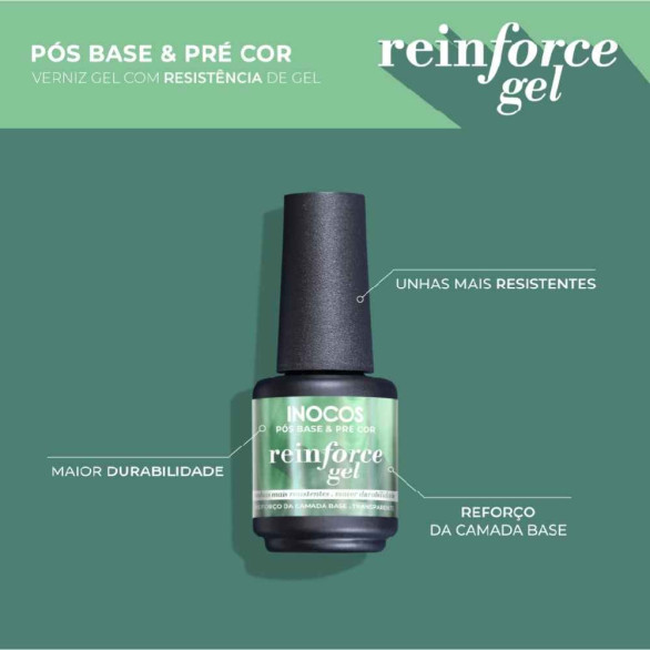 Verniz Gel Reinforce INOCOS Diamonds 15ml Reforçante de Unhas
