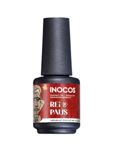 Verniz Gel Inocos QH2 Rei de Paus 15ml Vermelho Brilhos Metalizado