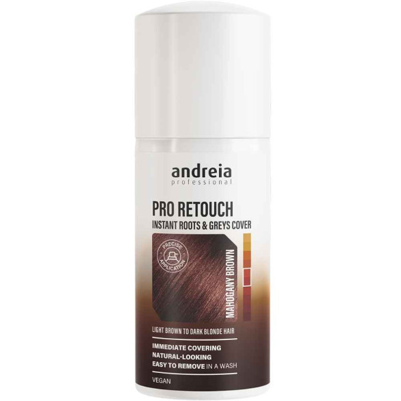 Andreia Professional Pro Retouch Castanho Mogno – Spray de Cobertura de Raízes e Cabelos Brancos